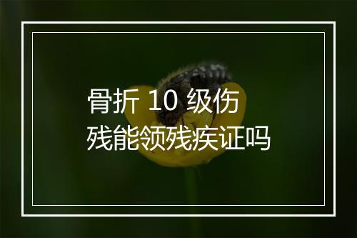 骨折 10 级伤残能领残疾证吗