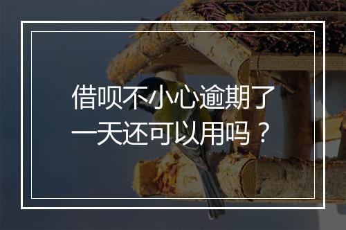 借呗不小心逾期了一天还可以用吗？