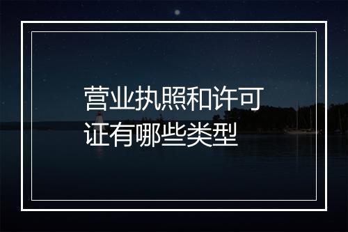 营业执照和许可证有哪些类型