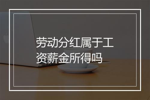 劳动分红属于工资薪金所得吗