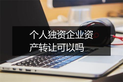 个人独资企业资产转让可以吗