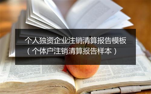 个人独资企业注销清算报告模板（个体户注销清算报告样本）