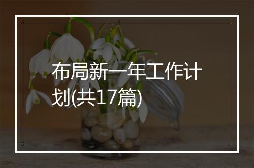 布局新一年工作计划(共17篇)