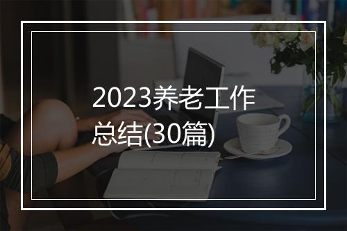 2023养老工作总结(30篇)
