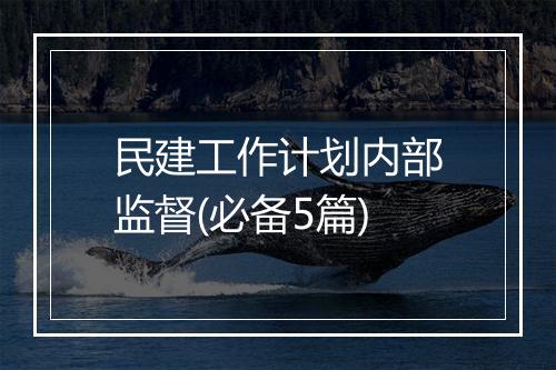 民建工作计划内部监督(必备5篇)