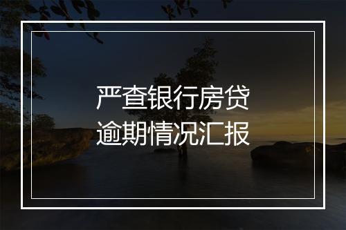 严查银行房贷逾期情况汇报