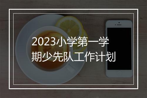 2023小学第一学期少先队工作计划