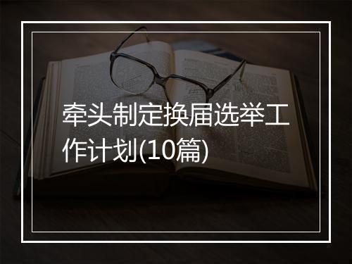 牵头制定换届选举工作计划(10篇)