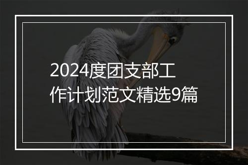 2024度团支部工作计划范文精选9篇