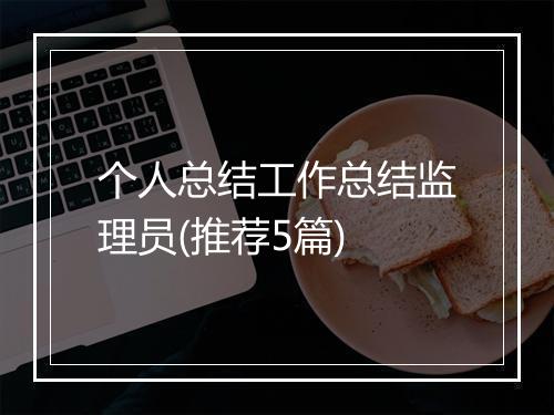 个人总结工作总结监理员(推荐5篇)