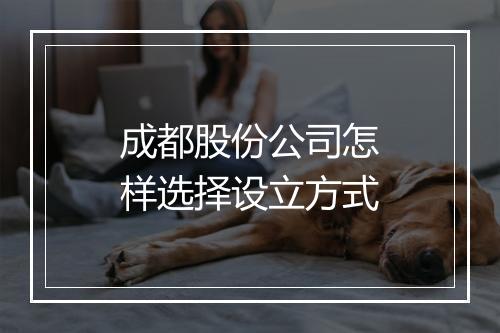 成都股份公司怎样选择设立方式
