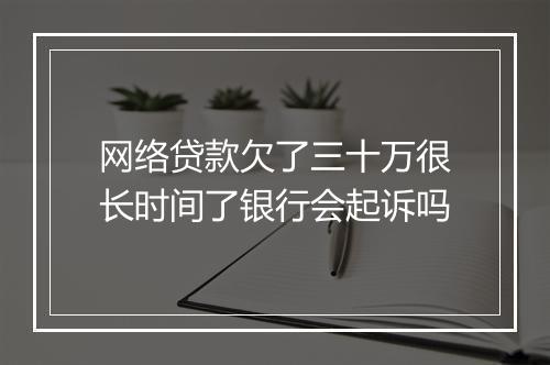 网络贷款欠了三十万很长时间了银行会起诉吗