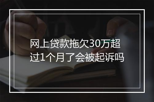网上贷款拖欠30万超过1个月了会被起诉吗