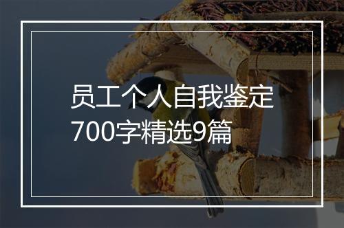 员工个人自我鉴定700字精选9篇