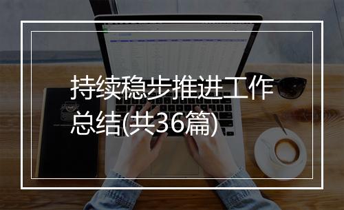 持续稳步推进工作总结(共36篇)