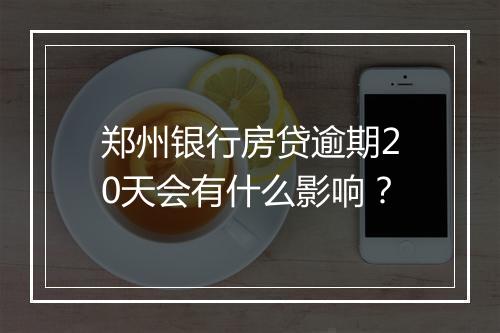 郑州银行房贷逾期20天会有什么影响？