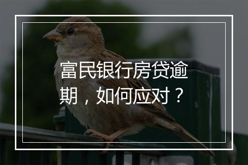 富民银行房贷逾期，如何应对？