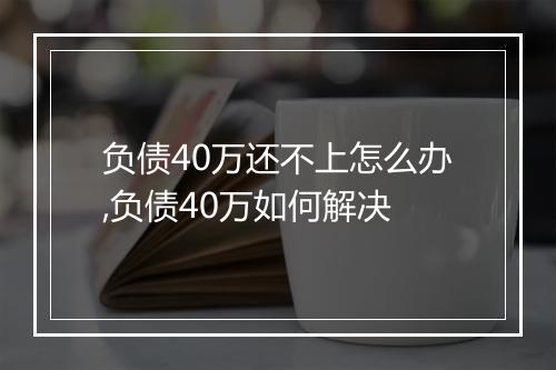 负债40万还不上怎么办,负债40万如何解决
