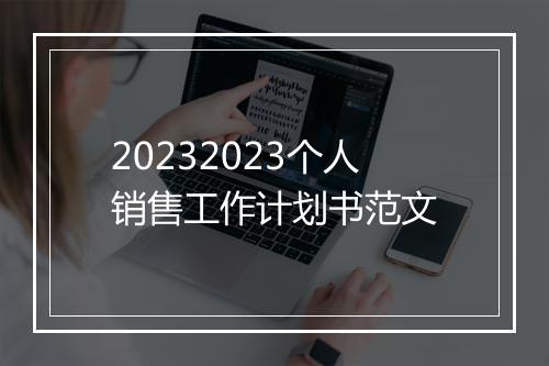 20232023个人销售工作计划书范文