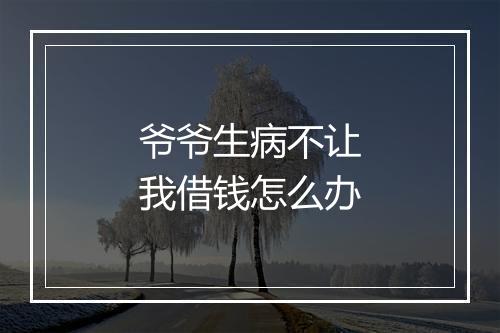 爷爷生病不让我借钱怎么办