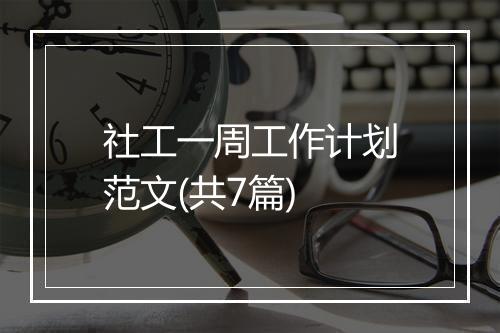 社工一周工作计划范文(共7篇)