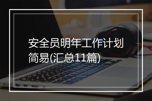 安全员明年工作计划简易(汇总11篇)