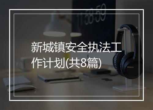 新城镇安全执法工作计划(共8篇)