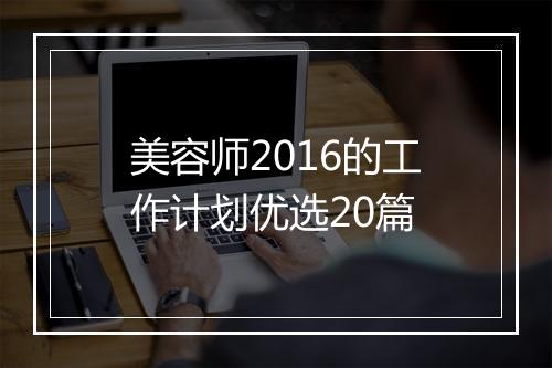 美容师2016的工作计划优选20篇