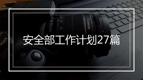 安全部工作计划27篇