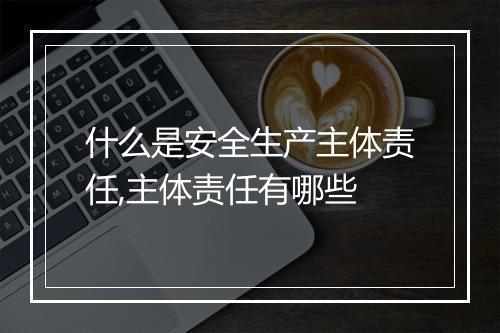 什么是安全生产主体责任,主体责任有哪些