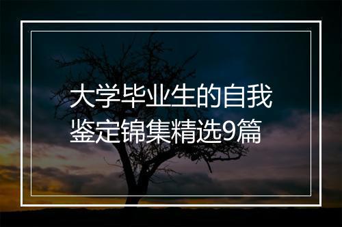 大学毕业生的自我鉴定锦集精选9篇