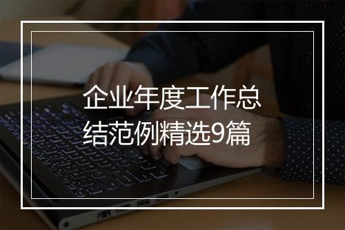 企业年度工作总结范例精选9篇