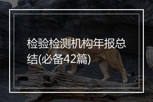 检验检测机构年报总结(必备42篇)