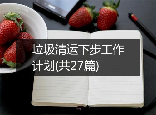 垃圾清运下步工作计划(共27篇)
