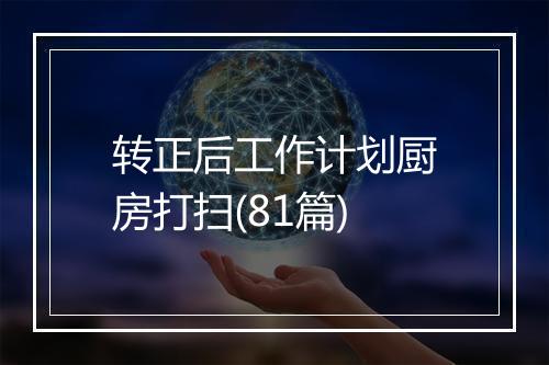 转正后工作计划厨房打扫(81篇)