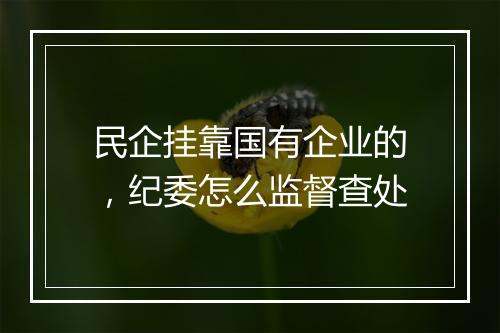 民企挂靠国有企业的，纪委怎么监督查处