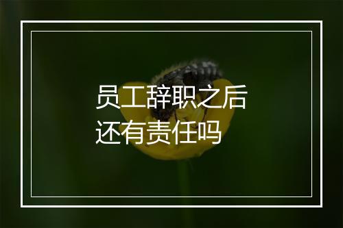 员工辞职之后还有责任吗