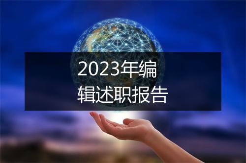 2023年编辑述职报告