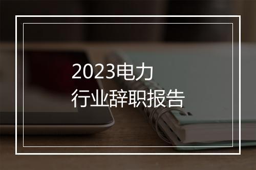 2023电力行业辞职报告