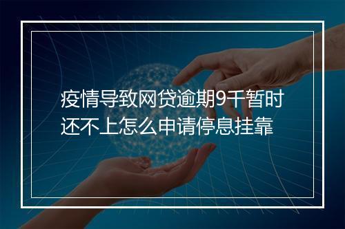 疫情导致网贷逾期9千暂时还不上怎么申请停息挂靠