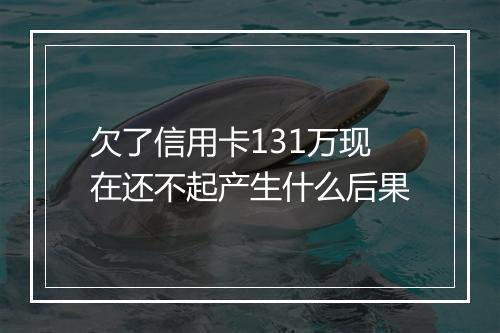 欠了信用卡131万现在还不起产生什么后果