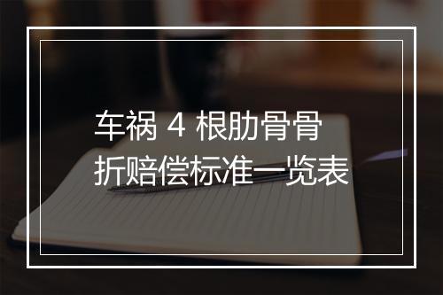 车祸 4 根肋骨骨折赔偿标准一览表