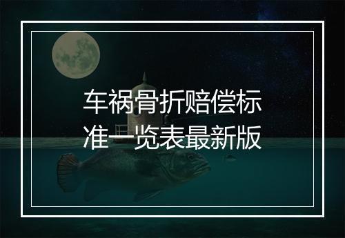 车祸骨折赔偿标准一览表最新版