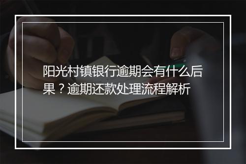 阳光村镇银行逾期会有什么后果？逾期还款处理流程解析