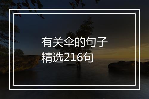 有关伞的句子精选216句