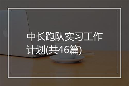 中长跑队实习工作计划(共46篇)