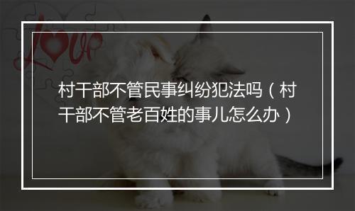 村干部不管民事纠纷犯法吗（村干部不管老百姓的事儿怎么办）