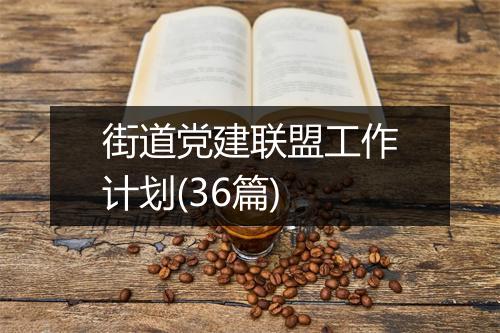 街道党建联盟工作计划(36篇)