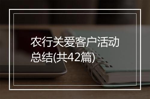 农行关爱客户活动总结(共42篇)