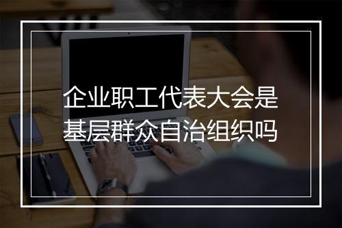企业职工代表大会是基层群众自治组织吗